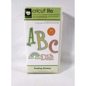 Cricut Lite Feeling Groovy Cartridge New Complete w/Case & Overlay